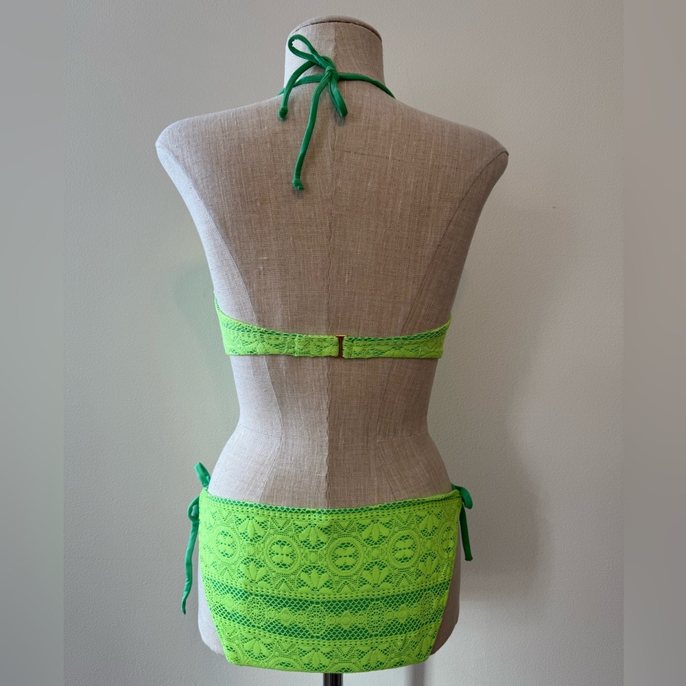 Vintage Victoria's Secret "Very Sexy" Bikini Set in Neon Green Lace - Picture 2 of 11
